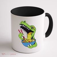 T-Rex Eating Ramen Coffee Mug thumb 1