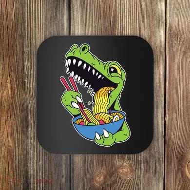 T-Rex Eating Ramen Coaster