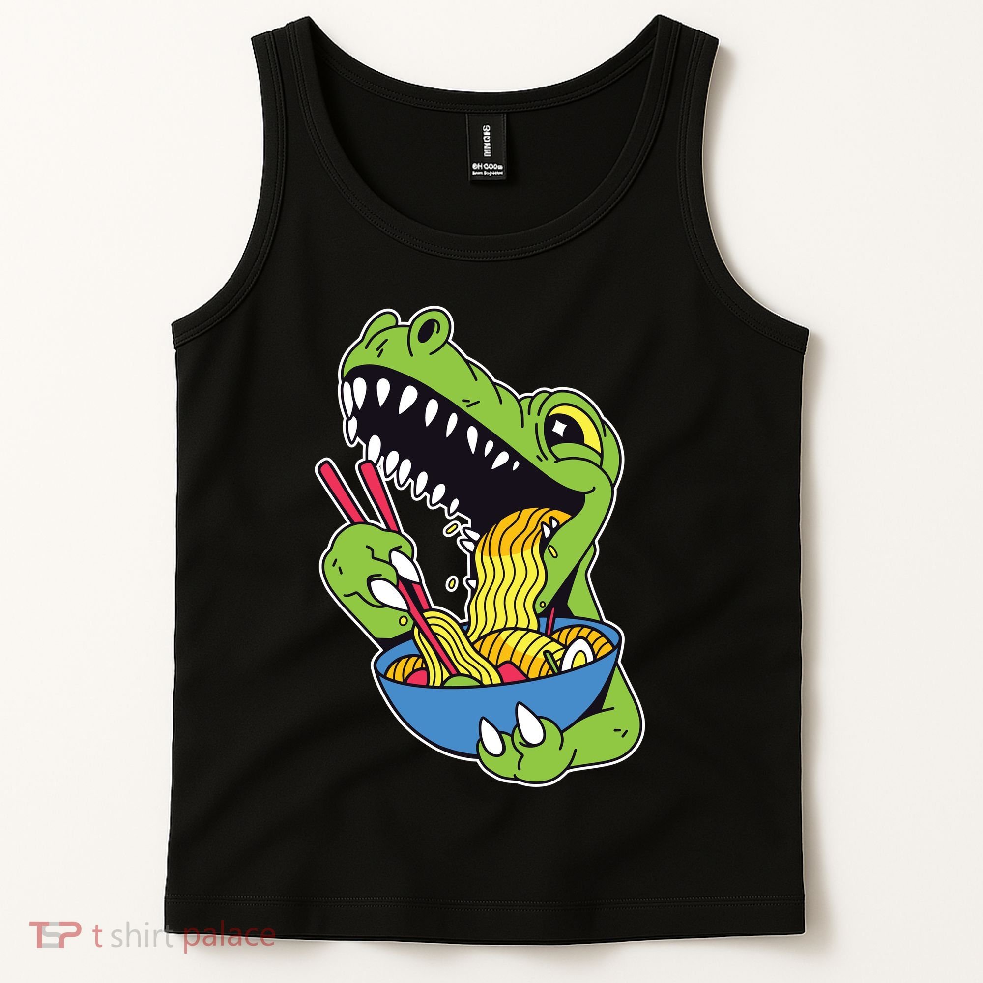 T-Rex Eating Ramen Tank Top