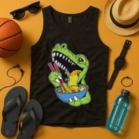 T-Rex Eating Ramen Tank Top thumb 4