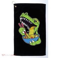 T-Rex Eating Ramen Golf Towel thumb 0