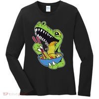 T-Rex Eating Ramen Women's Long Sleeve Shirt thumb 0