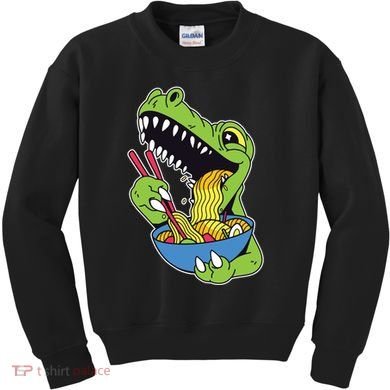 T-Rex Eating Ramen Kids Sweatshirt