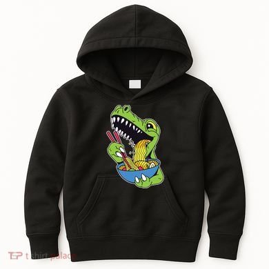 T-Rex Eating Ramen Kids Hoodie