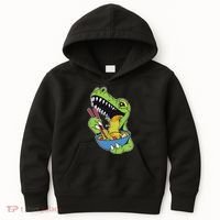 T-Rex Eating Ramen Kids Hoodie thumb 0