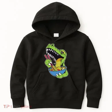T-Rex Eating Ramen Kids Hoodie