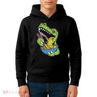 T-Rex Eating Ramen Kids Hoodie thumb 4