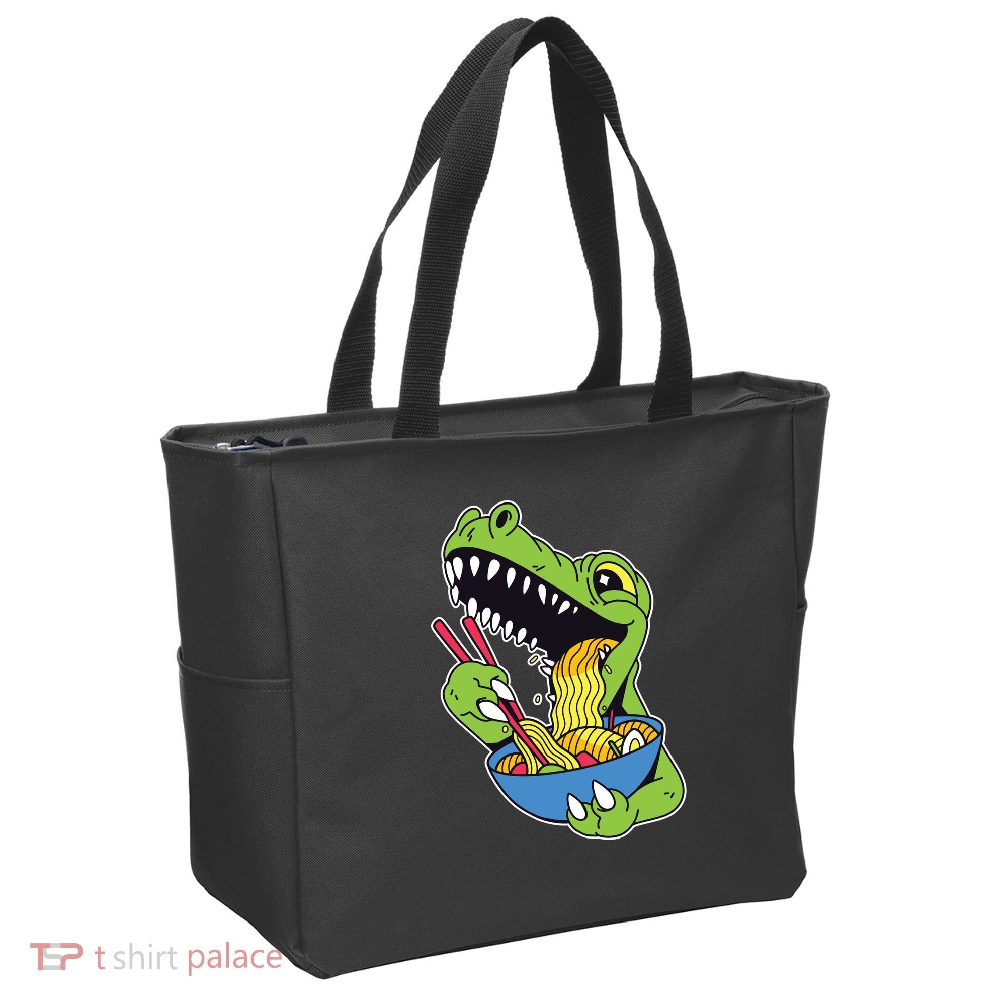 T-Rex Eating Ramen Tote Bag