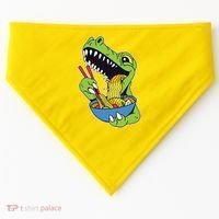 T-Rex Eating Ramen USA-Made Doggie Bandana thumb 0