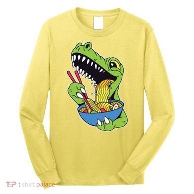 T-Rex Eating Ramen Long Sleeve Shirt