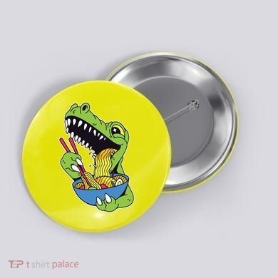 T-Rex Eating Ramen Button