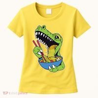 T-Rex Eating Ramen Women's T-Shirt thumb 0
