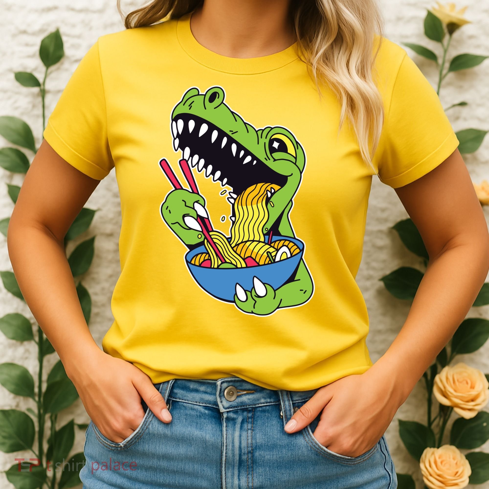 T-Rex Eating Ramen Women's T-Shirt