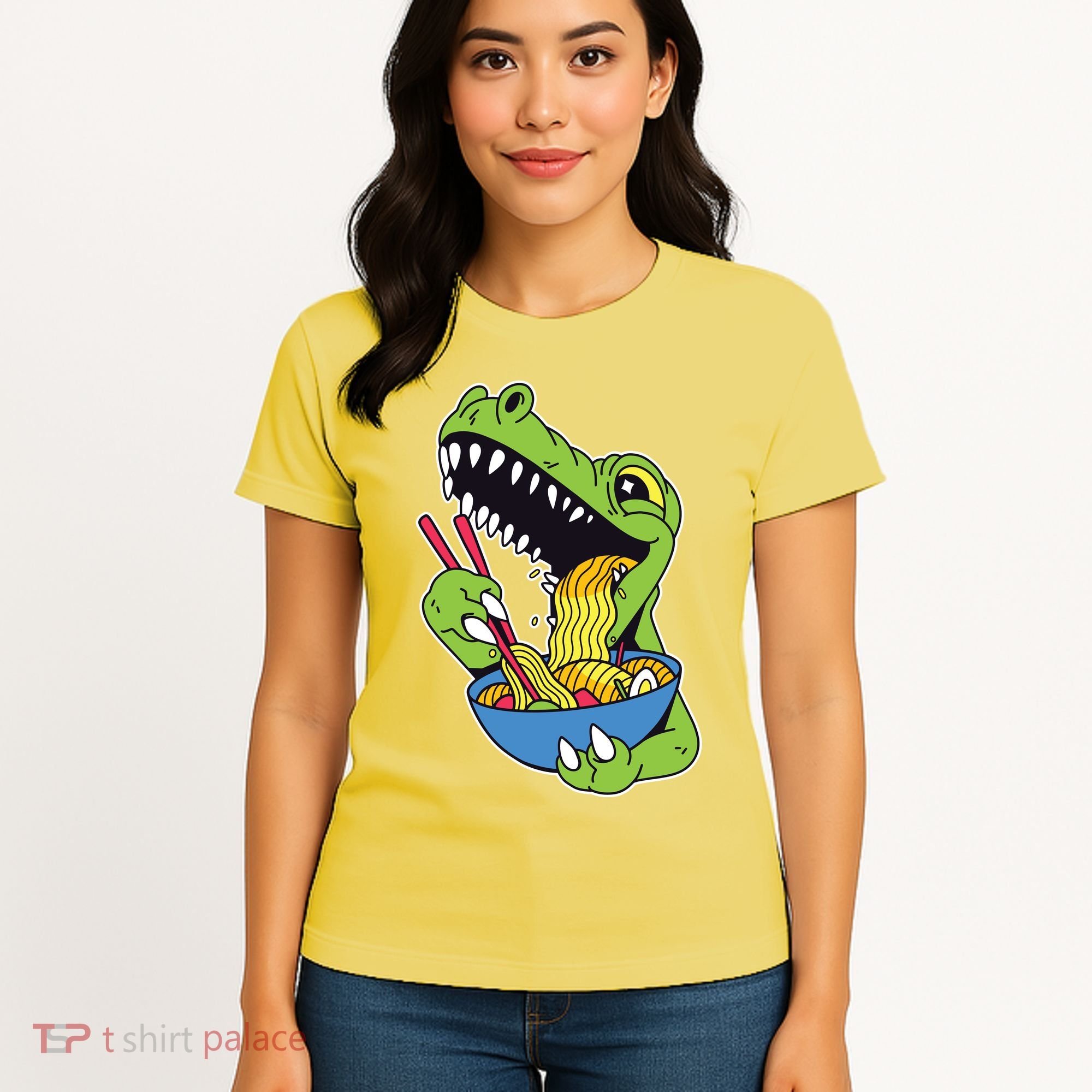 T-Rex Eating Ramen Women's T-Shirt