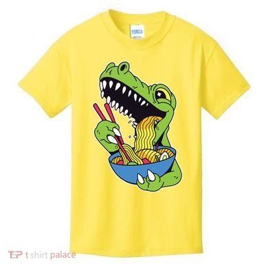 T-Rex Eating Ramen Kids T-Shirt
