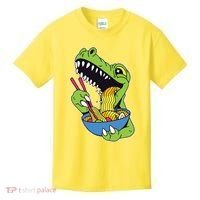 T-Rex Eating Ramen Kids T-Shirt thumb 0
