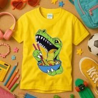 T-Rex Eating Ramen Kids T-Shirt thumb 3