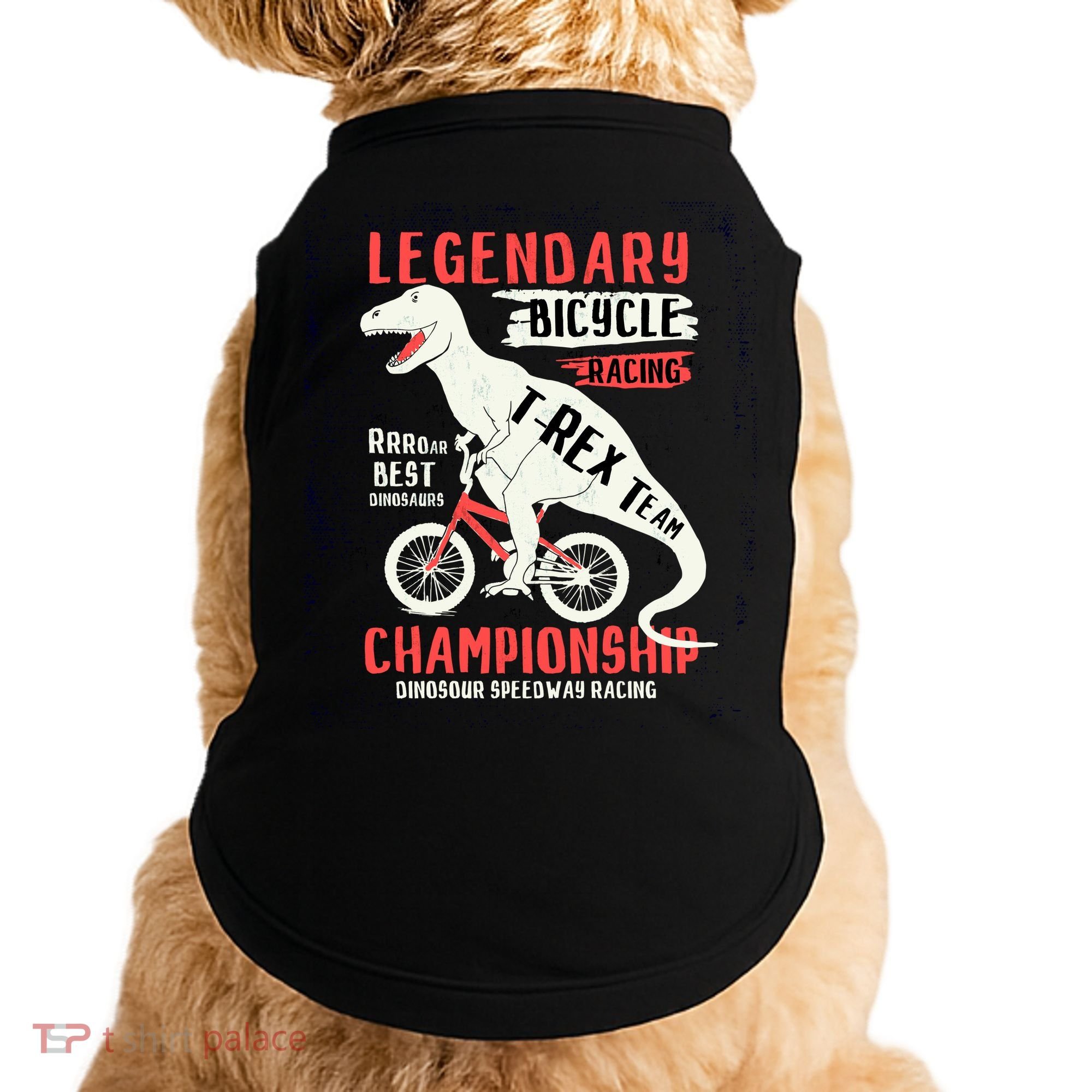 T-Rex Funny Bicycle Racing Doggie Tank