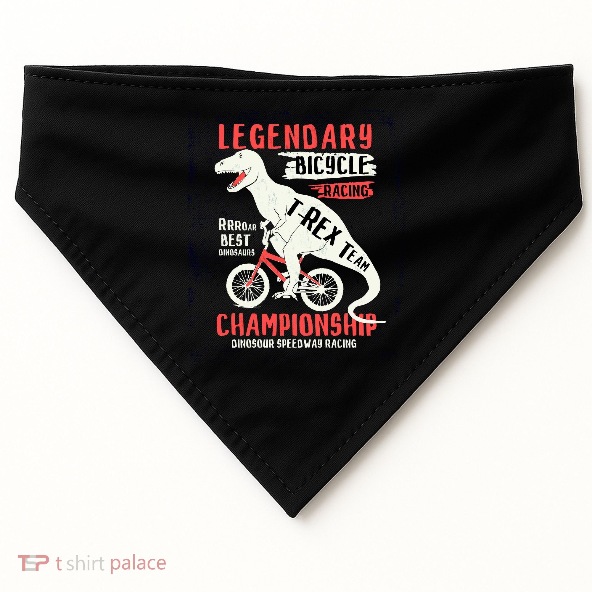 T-Rex Funny Bicycle Racing USA-Made Doggie Bandana