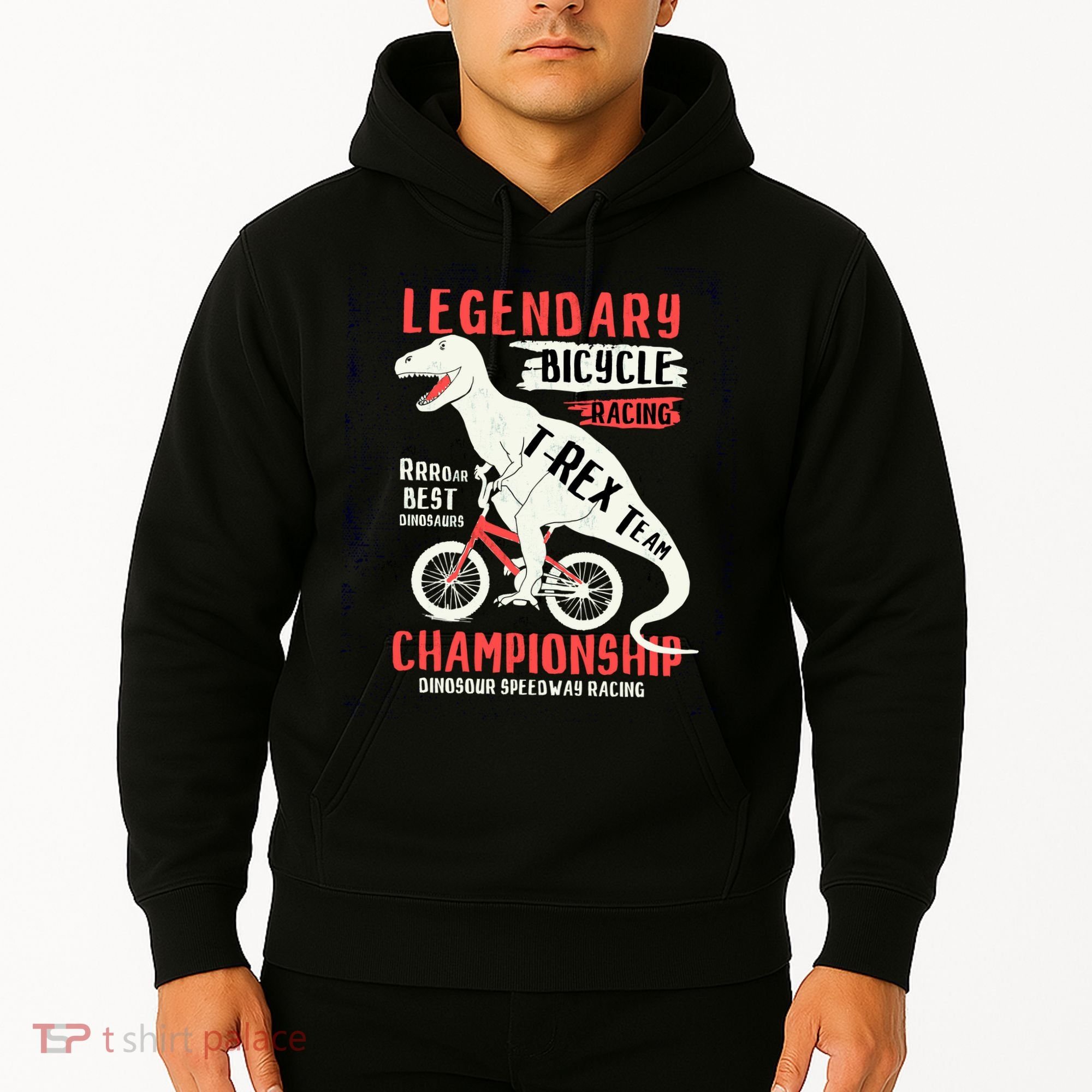 T-Rex Funny Bicycle Racing Hoodie