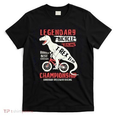 T-Rex Funny Bicycle Racing T-Shirt