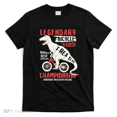 T-Rex Funny Bicycle Racing T-Shirt