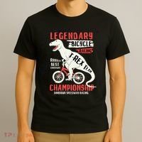 T-Rex Funny Bicycle Racing T-Shirt thumb 3