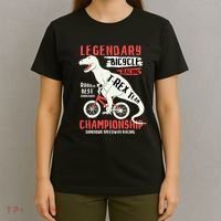 T-Rex Funny Bicycle Racing T-Shirt thumb 4