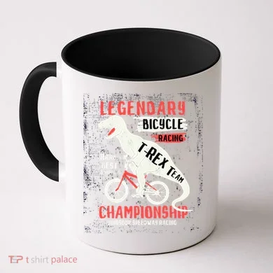 T-Rex Funny Bicycle Racing Coffee Mug