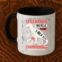 T-Rex Funny Bicycle Racing Coffee Mug thumb 2