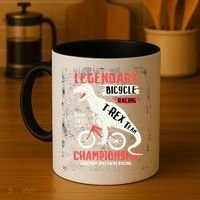 T-Rex Funny Bicycle Racing Coffee Mug thumb 4