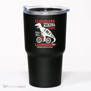 T-Rex Funny Bicycle Racing Tumbler