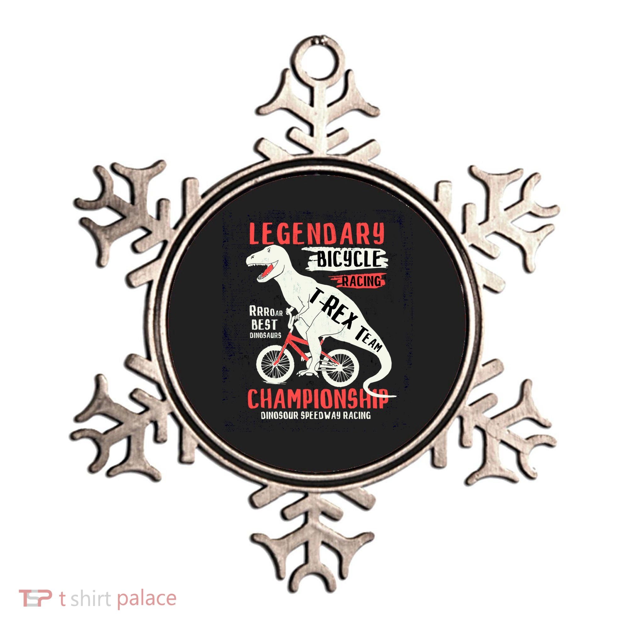 T-Rex Funny Bicycle Racing Ornament