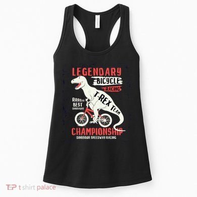 T-Rex Funny Bicycle Racing Women's Tank Top