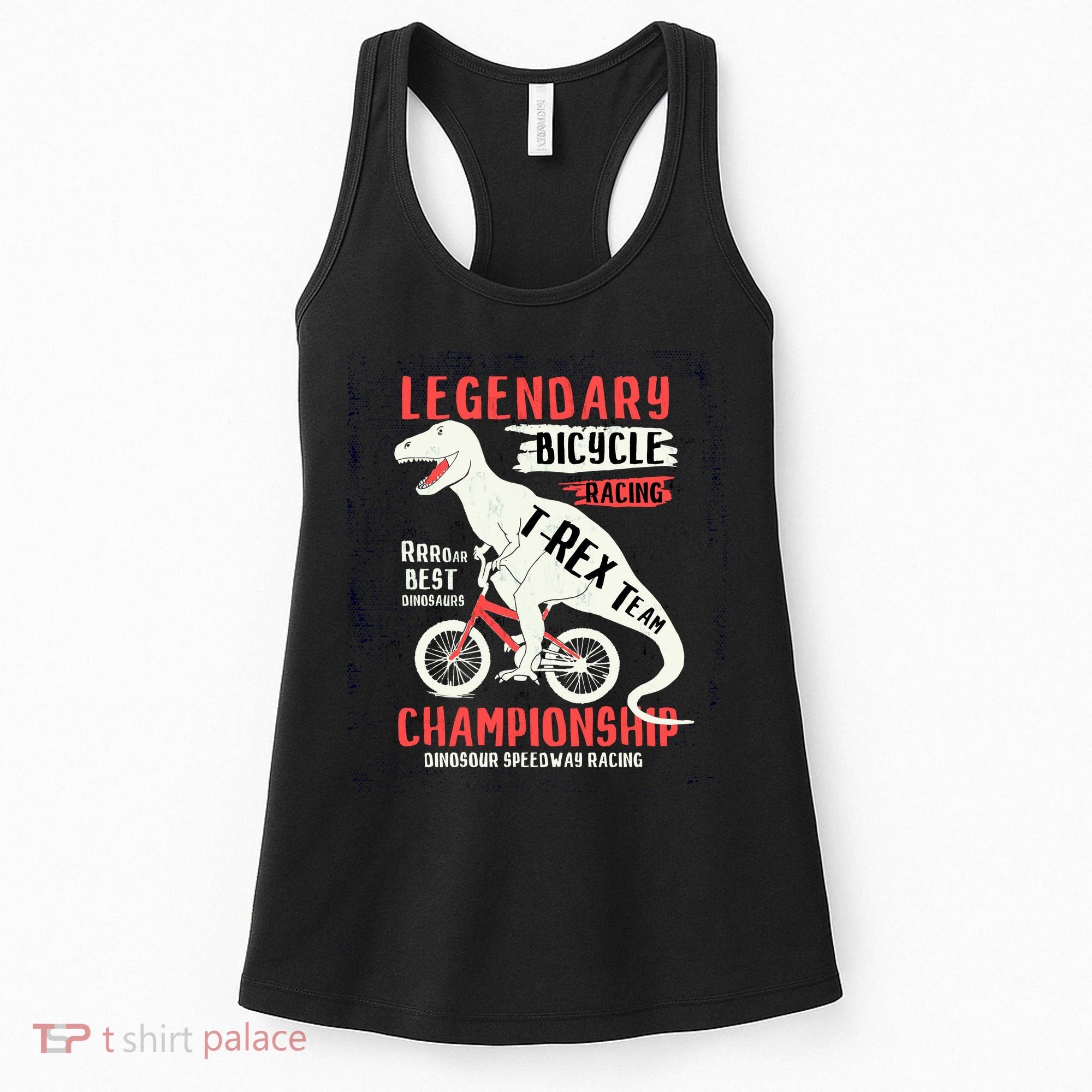 T-Rex Funny Bicycle Racing Women's Tank Top