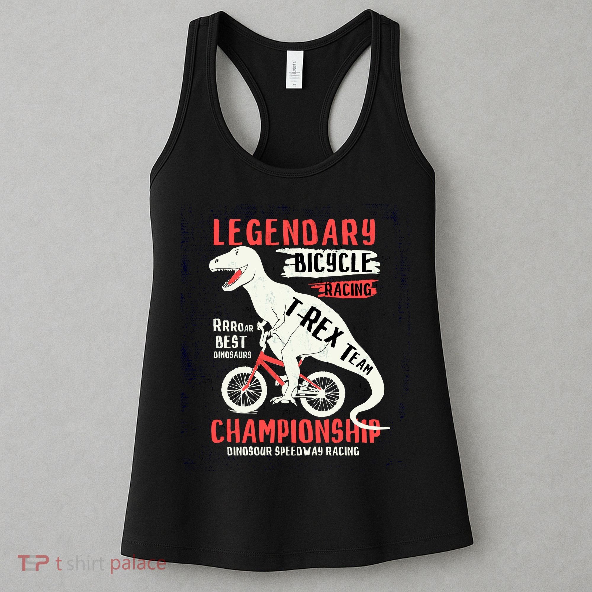 T-Rex Funny Bicycle Racing Women's Tank Top