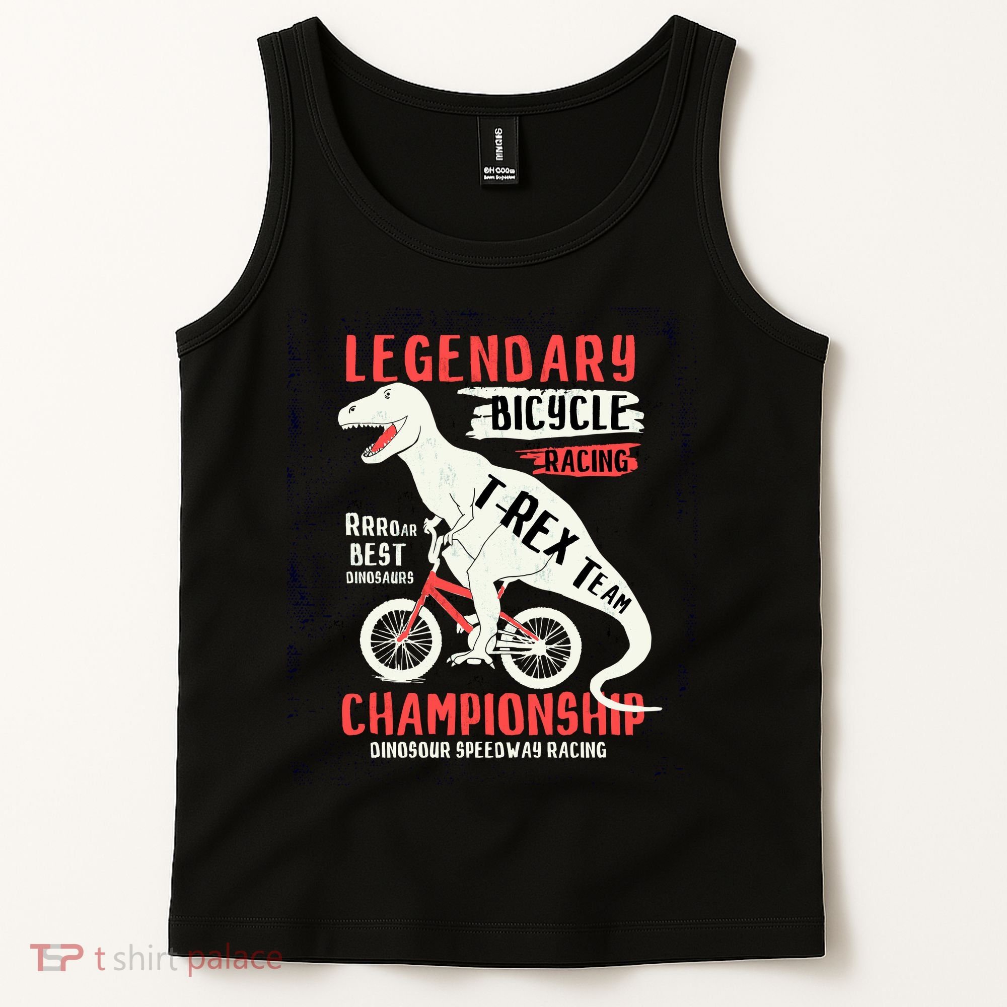 T-Rex Funny Bicycle Racing Tank Top