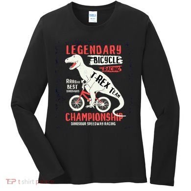 T-Rex Funny Bicycle Racing Women's Long Sleeve Shirt