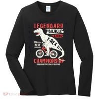 T-Rex Funny Bicycle Racing Women's Long Sleeve Shirt thumb 0