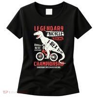 T-Rex Funny Bicycle Racing Women's T-Shirt thumb 0