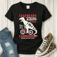 T-Rex Funny Bicycle Racing Women's T-Shirt thumb 3