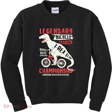 T-Rex Funny Bicycle Racing Kids Sweatshirt
