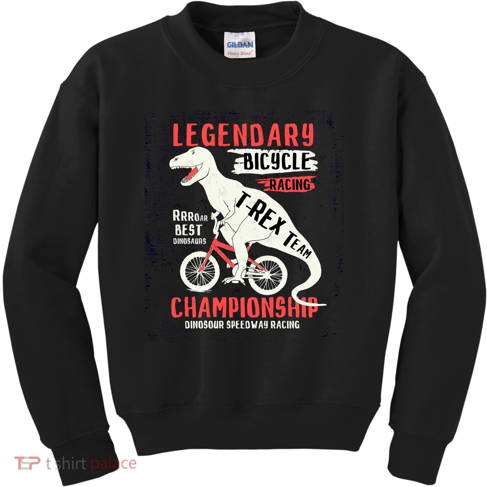 T-Rex Funny Bicycle Racing Kids Sweatshirt
