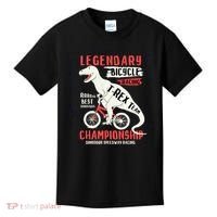 T-Rex Funny Bicycle Racing Kids T-Shirt thumb 0