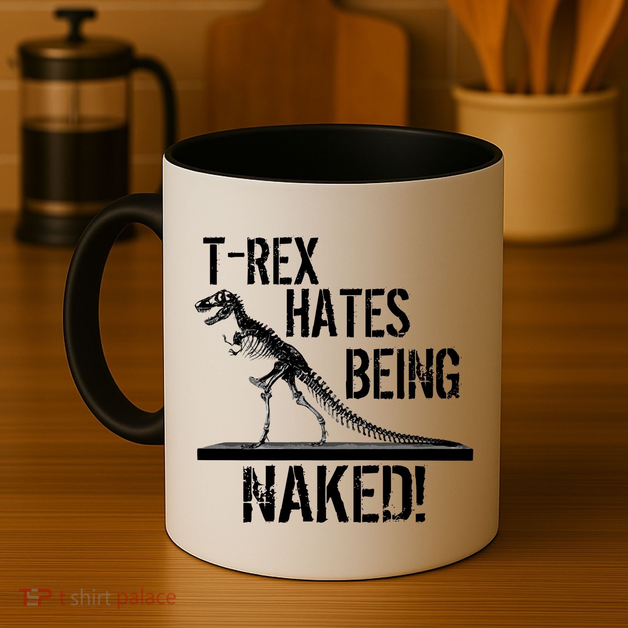 T-Rex Hates Being Naked Coffee Mug