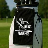 T-Rex Hates Being Naked Golf Towel thumb 2