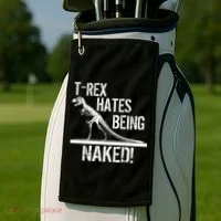 T-Rex Hates Being Naked Golf Towel thumb 2