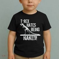 T-Rex Hates Being Naked Toddler T-Shirt thumb 2