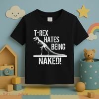 T-Rex Hates Being Naked Toddler T-Shirt thumb 3