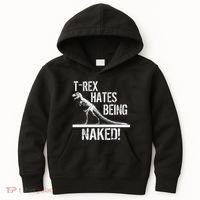 T-Rex Hates Being Naked Kids Hoodie thumb 0
